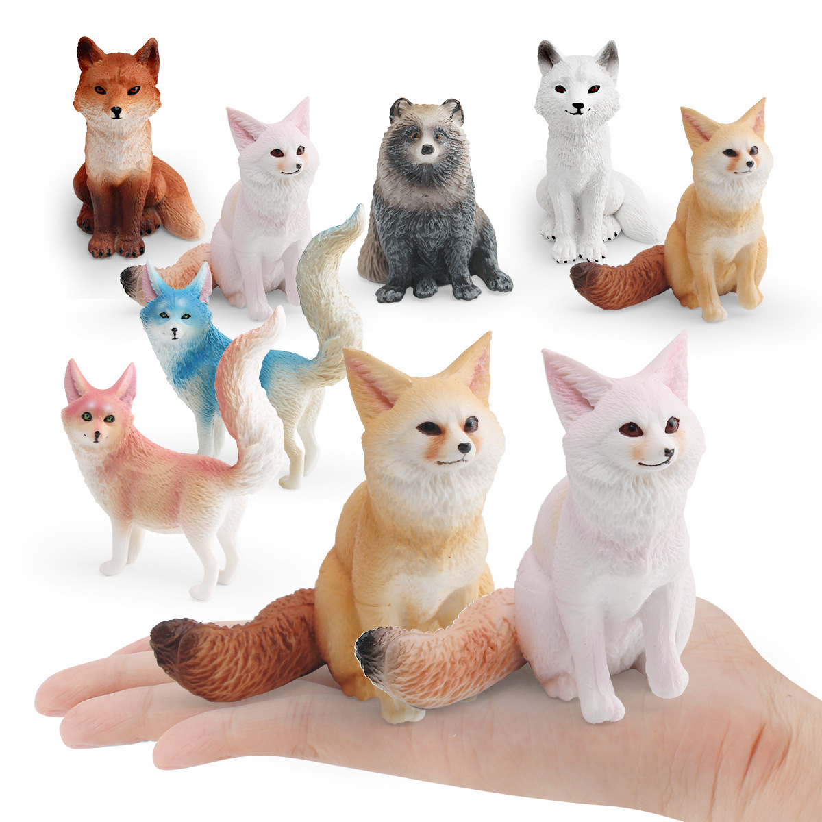 Simulación transfronteriza de animales forestales modelo de zorro de nueve colas niños cognición zorro rojo zorro espíritus zorro blanco gatos juguetes