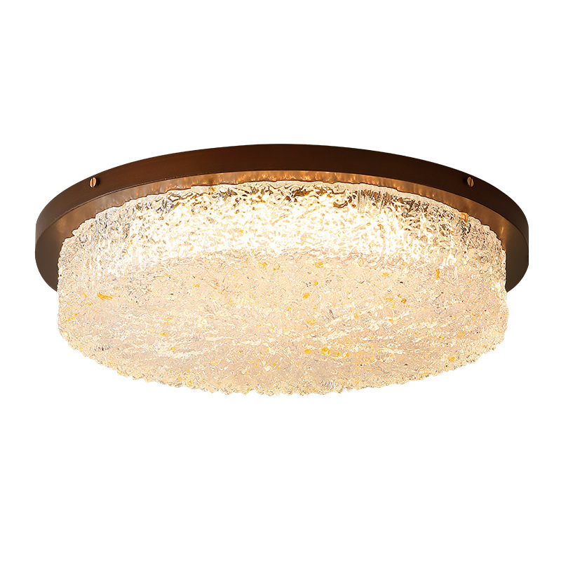Lámpara de techo de dormitorio de estilo antiguo, espectro completo, protección ocular, ambiente de color de nogal, iluminación de resina retro de sentido avanzado 176L