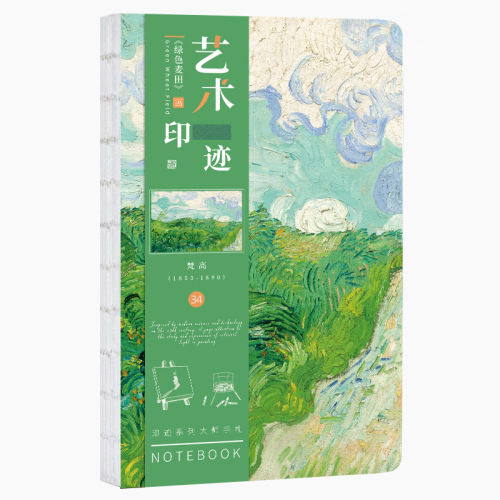Art Imprint Van Gogh's Famous Painting Sunrise Impression Water Lily Dream Naked Ridge Pack Blank Inside Page Famous Painting Handbook