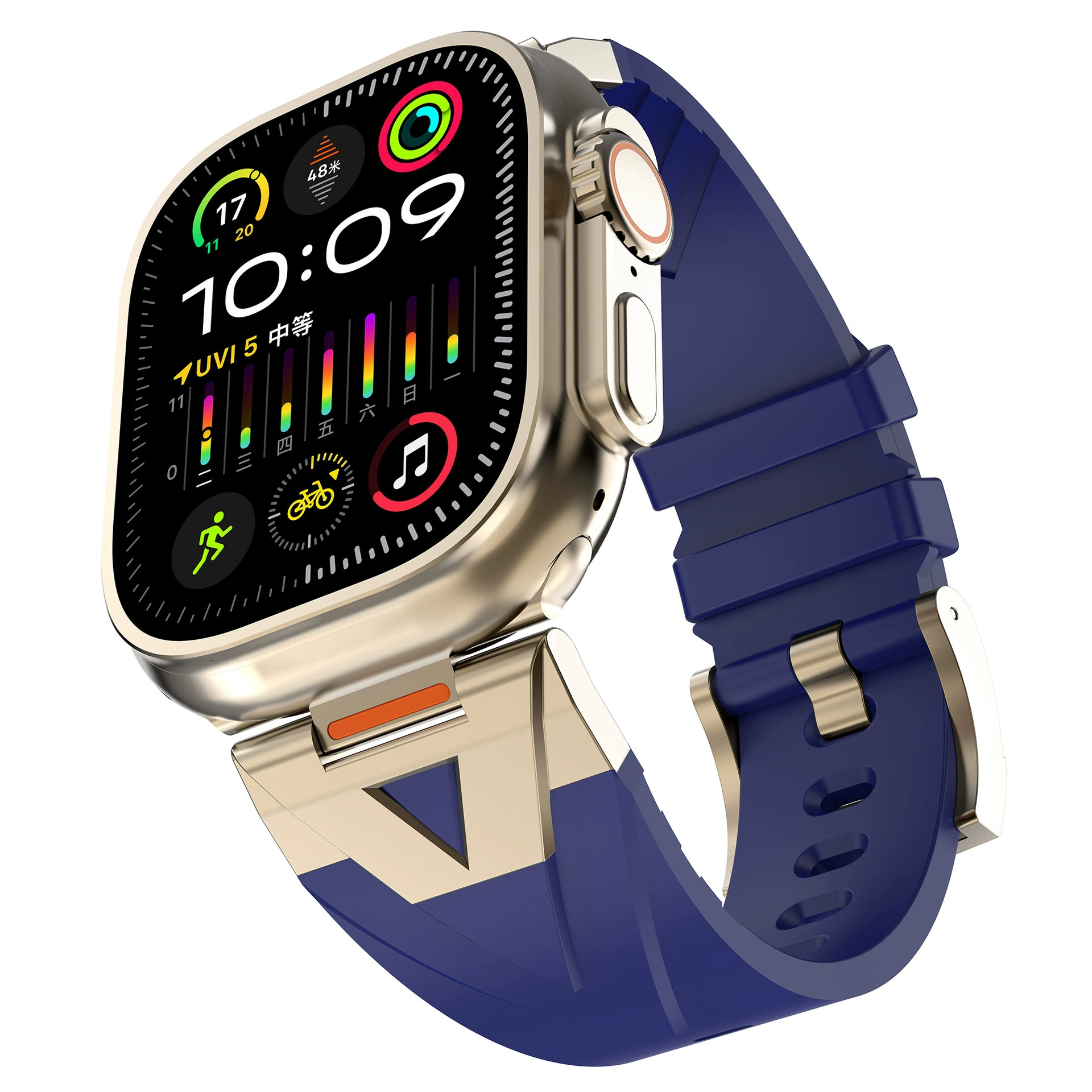 Подходящий ремешок для iwatch 10-го поколения, универсальный ремешок для Apple, ремешок для Apple Watch Commander из металла и силикона
