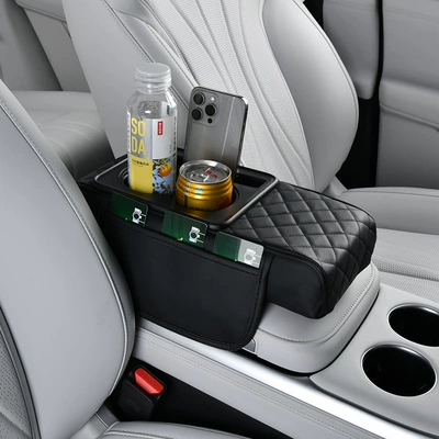 Car universal car armrest box Armrest box - water-cup-holder-black