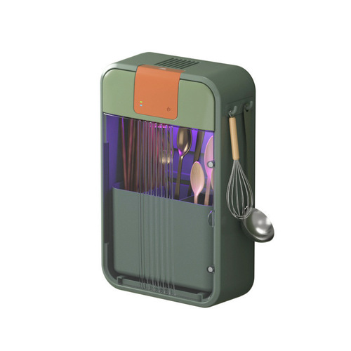 Kitchen disinfection chopstick cage, household UV disinfection and drying chopstick barrel, no punching, wall-mounted tableware storage box