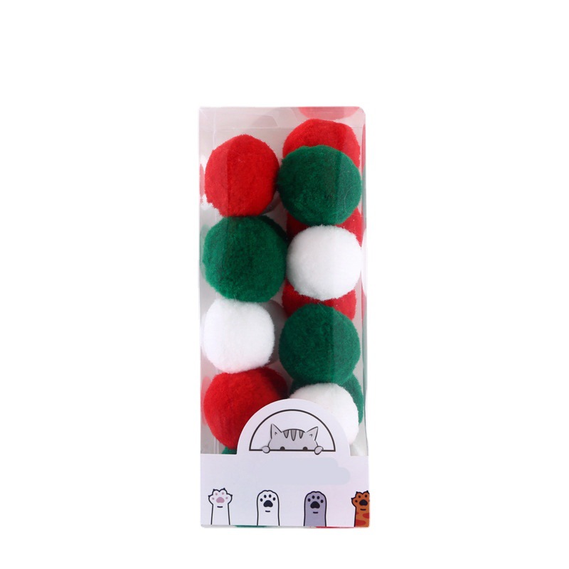 Bola de juguete para mascotas gato perro mudo juguete poliéster bola elástica macaron Color Auto-Hola caja de regalo interactiva suministros