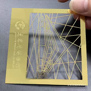 定制不锈钢书签标牌logo铜铝合金铭牌腐蚀雕刻字机械面板中国豹迈