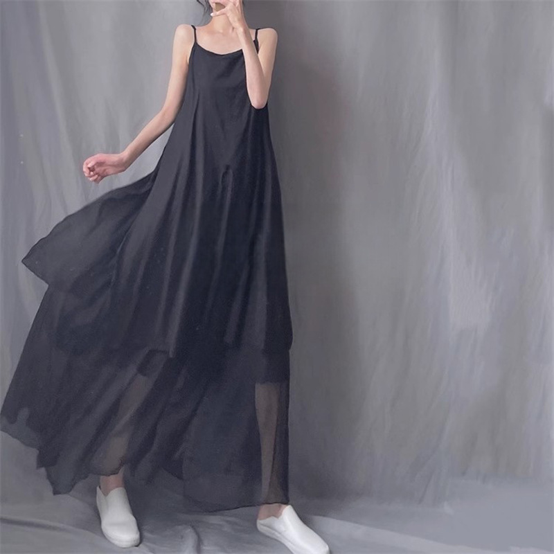 Solid color summer slip dress sleevless