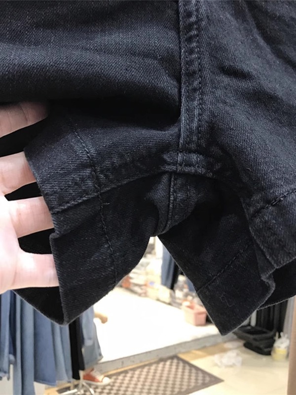 洋ナシ体型女性用黒デニムショートパンツ夏薄い大きいサイズ少し太いmmハイウエスト痩身Aラインワイドレッグホットパンツ|undefined