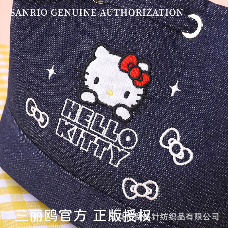 2025新款牛仔系列Kitty女士双肩包三丽鸥正版授权外出通勤小书包|undefined