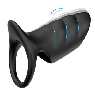 Lock ring male silicone vibration massage ring charging massager adult sex toys factory cross-border hot sale