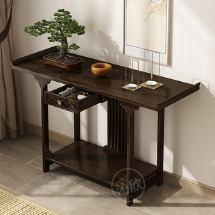 Home Shin Table Buddha Table New Chinese-style Non-solid Wood Entrance Cabinet Case Home Shin Table Buddha Statues against Wall