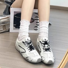 户外小众赛车鞋内增高德训鞋女2025年新款网面透气慢跑休闲运动鞋