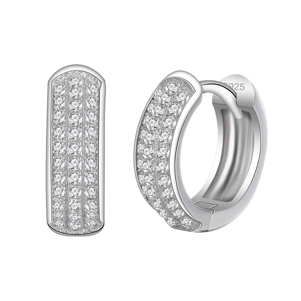 臻成达 Earrings, 2022 коллекция, 15 мм, инкрустированный бриллиантами, яркий эффект