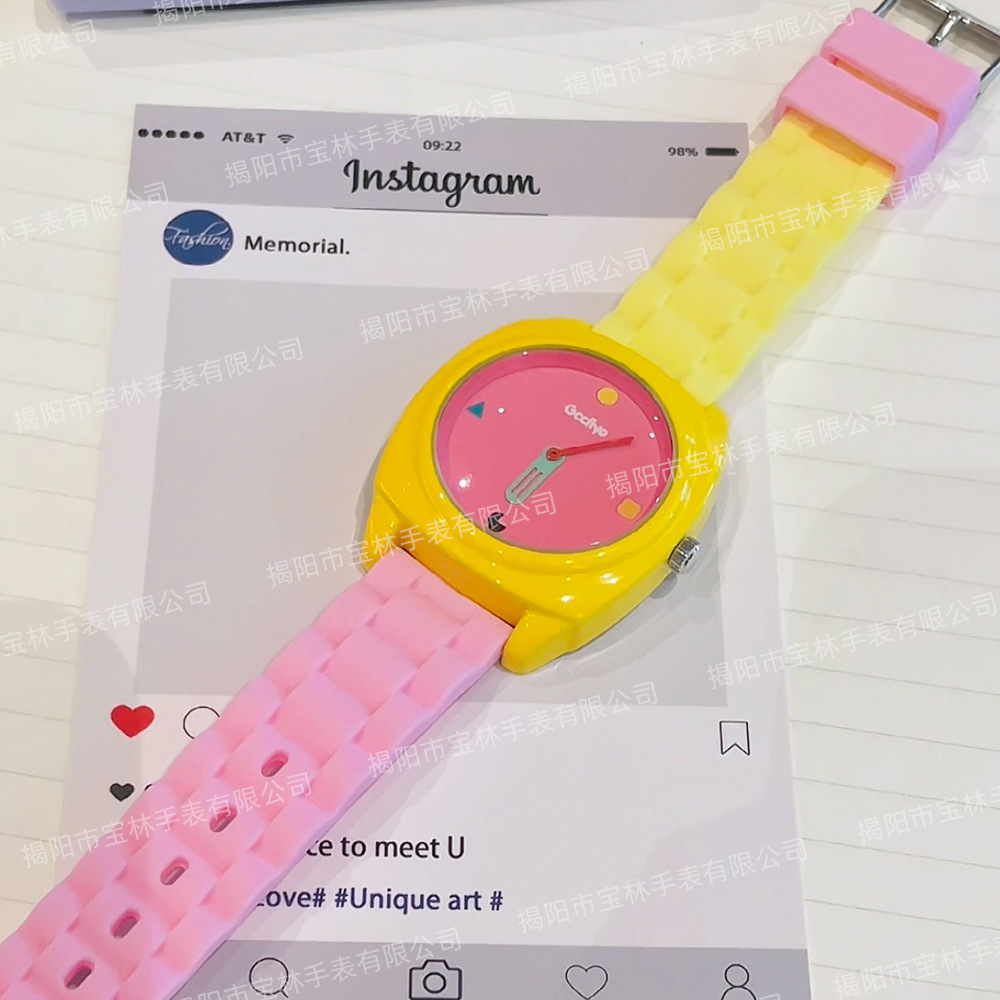 Goliath Coloring Dopamine Watch Women's Light Luxury Niche Cute Sports Watch Women's Children's Fun Watch for Students