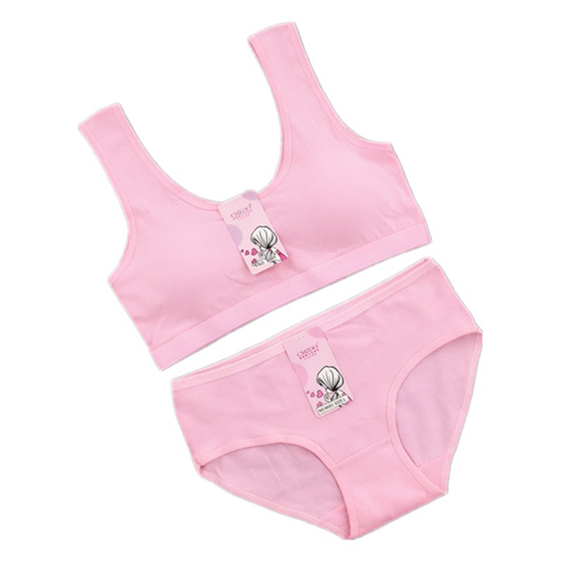 Color sólido algodón medio y grande niños ropa interior de niñas de escuela secundaria estudiantes de primaria envuelto pecho niñas desarrollo deportes chaleco ropa interior