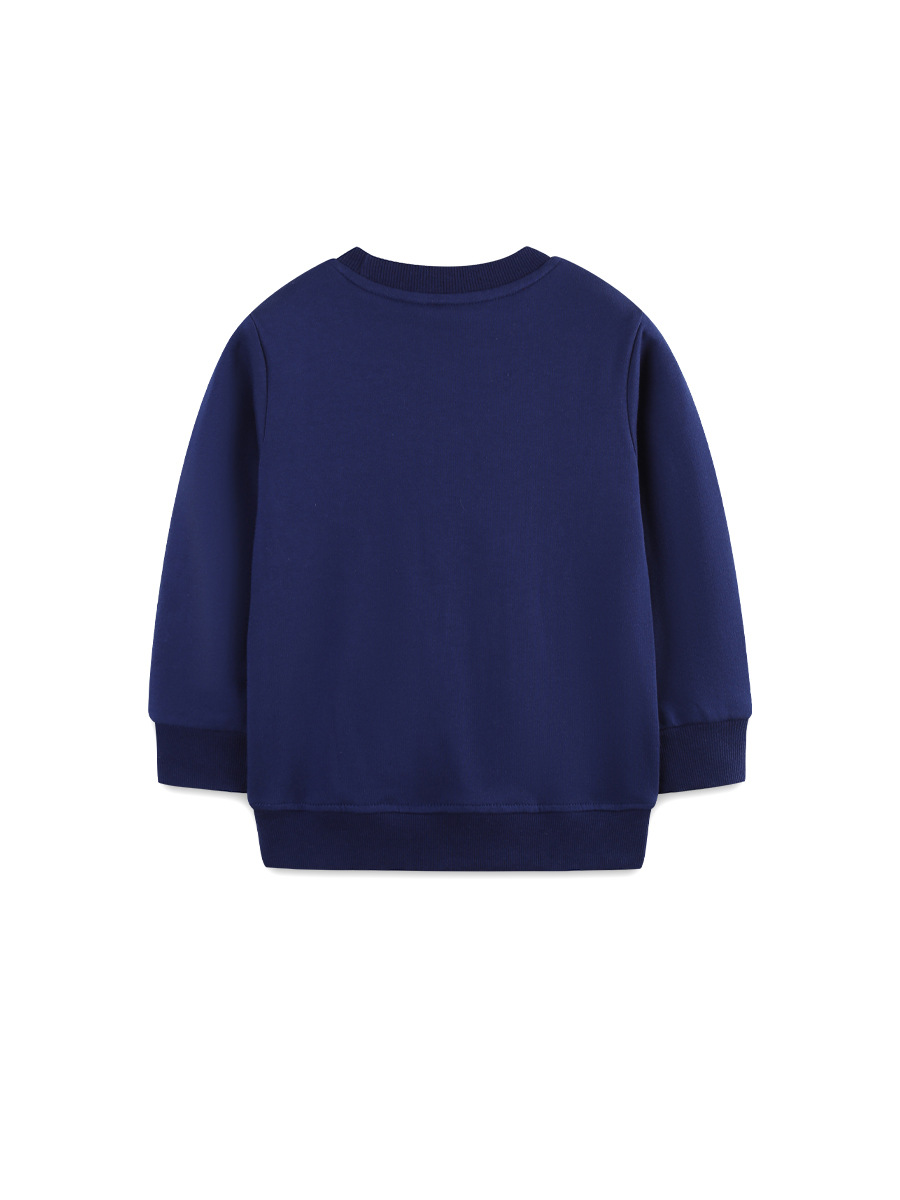 Nuevos productos de otoño Suéter para niños Suéter para niños de cuello redondo de estilo europeo y americano Sudadera de manga larga para niños bordada de avión de dibujos animados