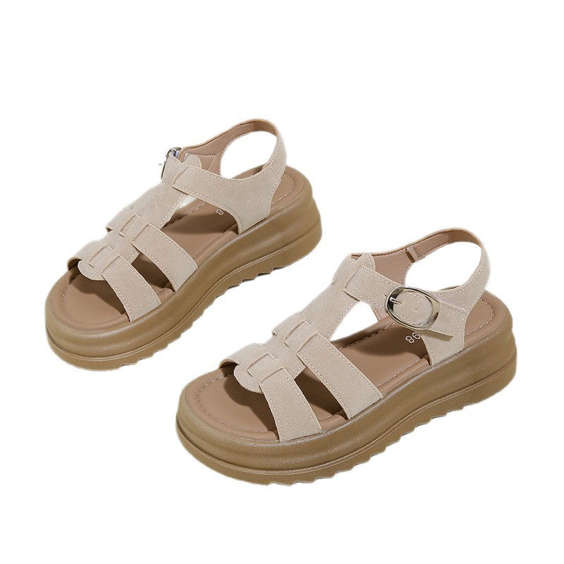 Sandalias romanas de primavera y verano para mujeres 2026 nuevos zapatos de moda para mujeres, zapatos de playa gruesos y suaves no cansados