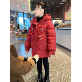 女童棉服冬装2025新款冬季女孩过年服儿童新年棉袄拜年服保暖外套