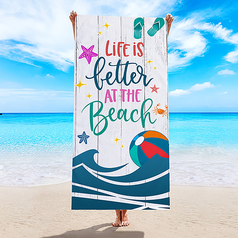 Toalla de playa transfronteriza, toalla de secado rápido, toalla de baño de microfibra, comercio exterior, Amazon, chal de natación con estampado digital europeo y americano