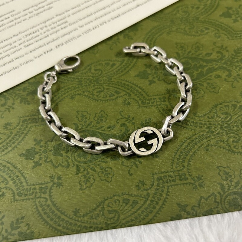 Gujia Double G925 Silver High-End Version Big G Bracelet, Unisex Fashionable, Unique, Simple and Versatile Bracelet Gujia Double G925 Silver High-End Version Big G Bracelet, Unisex Fashionable, Unique, Simple and Versatile Bracelet