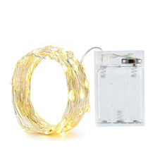 LED铜线灯串装饰灯串3节电池盒灯串LED圣诞灯串生产厂家彩灯