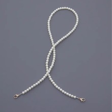 仿珍珠链条diy包包配件小珠子吊带珍珠链条单肩斜挎包带肩带链6mm