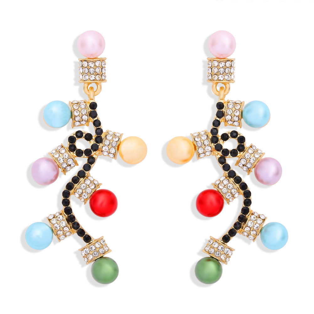 Weihnachten Cartoon-Stil Übertrieben Neuheit Diamant Legierung Künstliche Edelsteine Ohrringe display picture 27