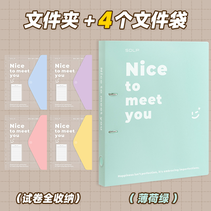 [세트] 폴더-민트그린 + 파일가방 4개