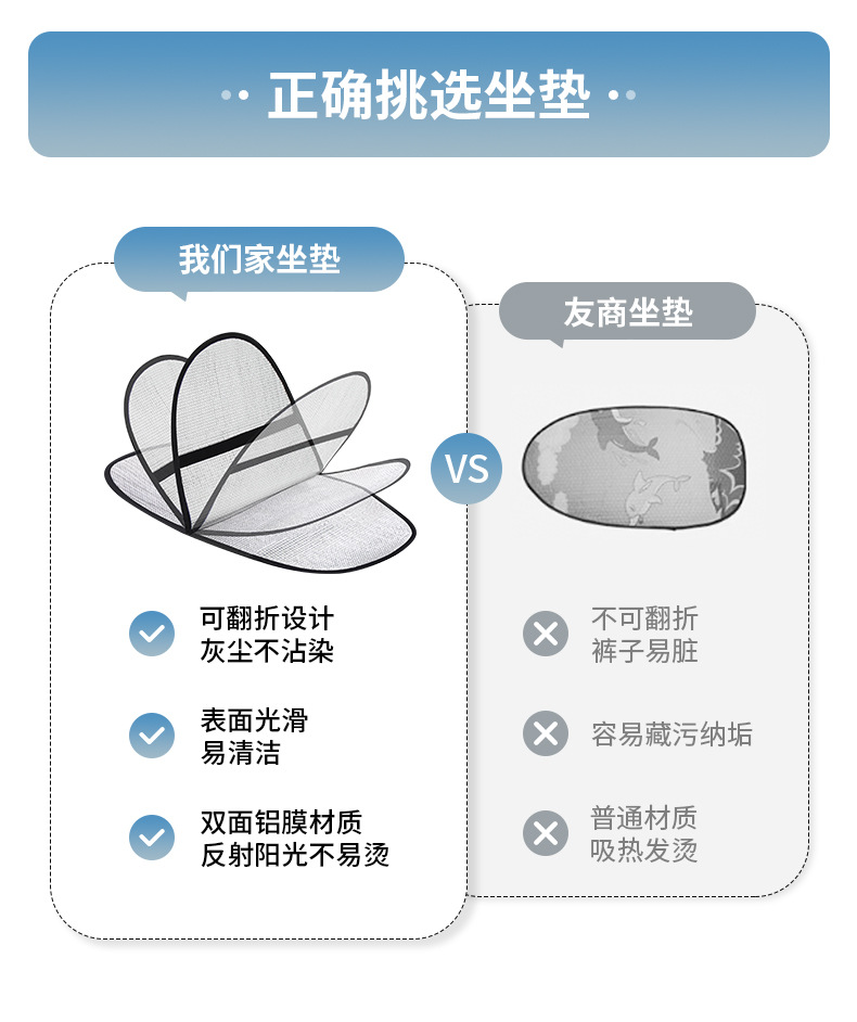 Electric Vehicle Sun Protection and Heat Insulation Seat Cushion, Universal Anti-Scalding Summer Seat Cover for Scooters and Electric Bikes, Waterproof Seat Cover