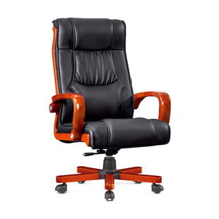 Imported leather office chair first layer cowhide boss chair full solid wood frame Multifunctional leather manager computer chair