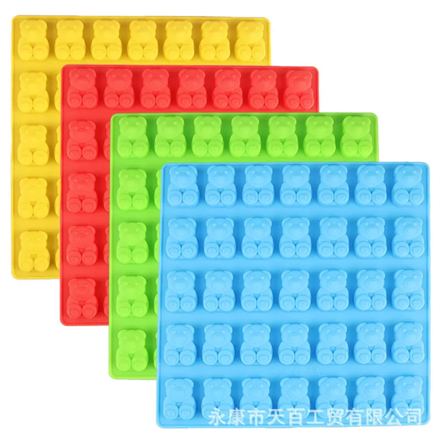 硅胶糖果模 35孔糖果模 动物巧克力模具红蓝绿黄组合套装冰模