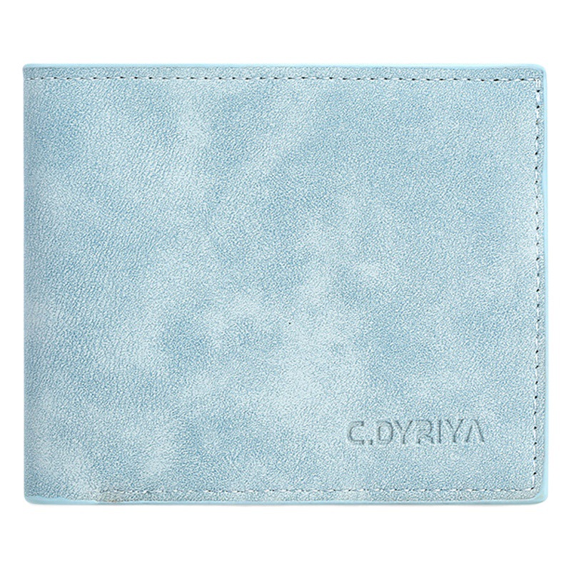 Wallet men's short wallet fashion simple horizontal frosted soft wallet card bag men's thin student silver bag wholesale