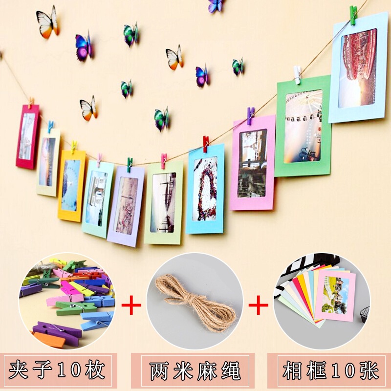 Personalized Colorful Cardboard Photo Frame Hanging Photo Wall Creative DIY Pastoral Style Photo Album Frame 35678inch A4 Frames