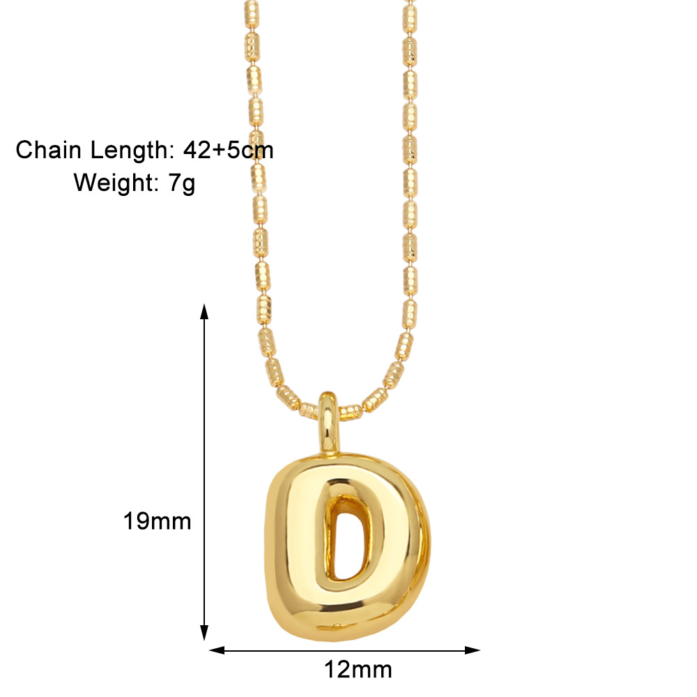 10g Weight Gold Plated Plating Material Pendant Necklace Classification 1 Piece Quantity Daily, Street Occasion Copper Material Letter Pattern Unisex Gender Simple Style Style Copper Gold Plated Simple Style Letter Pendant Necklace 5