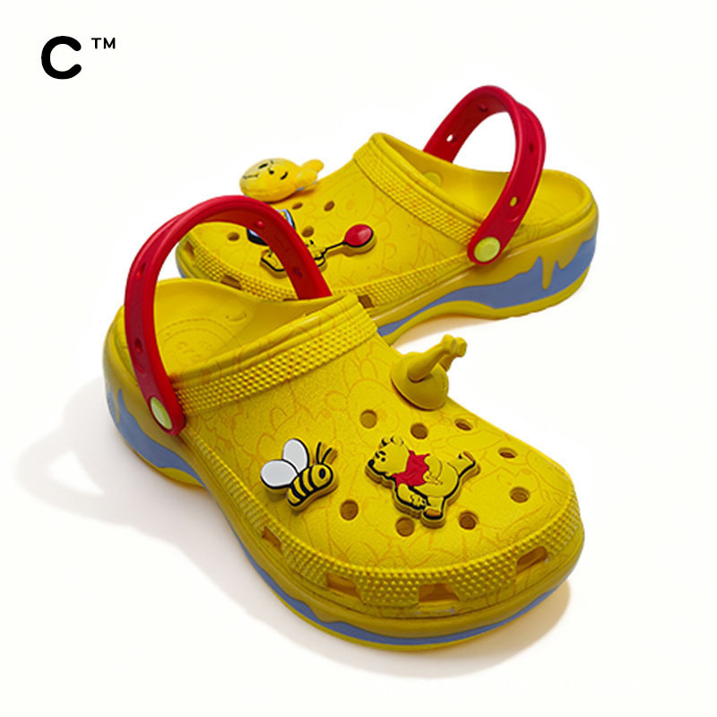 Cross Winnie the Pooh Cloud Croc Shoes Winnie the Pooh Co-Branded Thick-Soled Women's Breathable Sandals