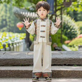 儿童汉服男女童唐装国风演出服表演服礼服套装少数民族校服演出服