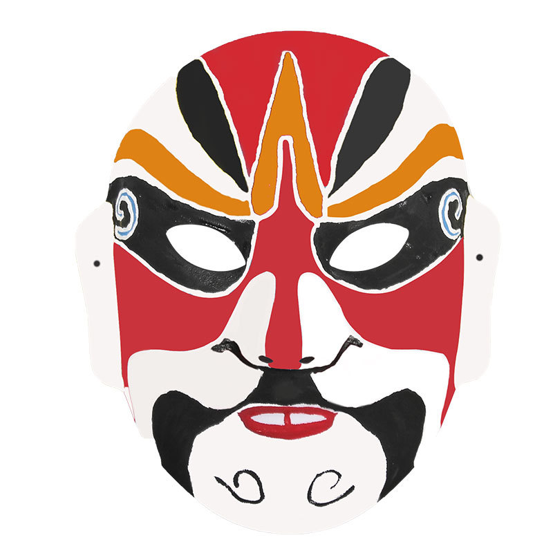 Artesanía tradicional DIY ópera de Pekín máscara de material de fabricación paquete de cultura tradicional niños pintados a mano jardín de infantes de graffiti