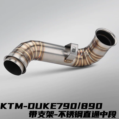 Connection Stainless Steel Titanium Alloy | Motorcycle exhaust pipe - ktm790-stainless-steel-straight-mid-pipe-with-bracket