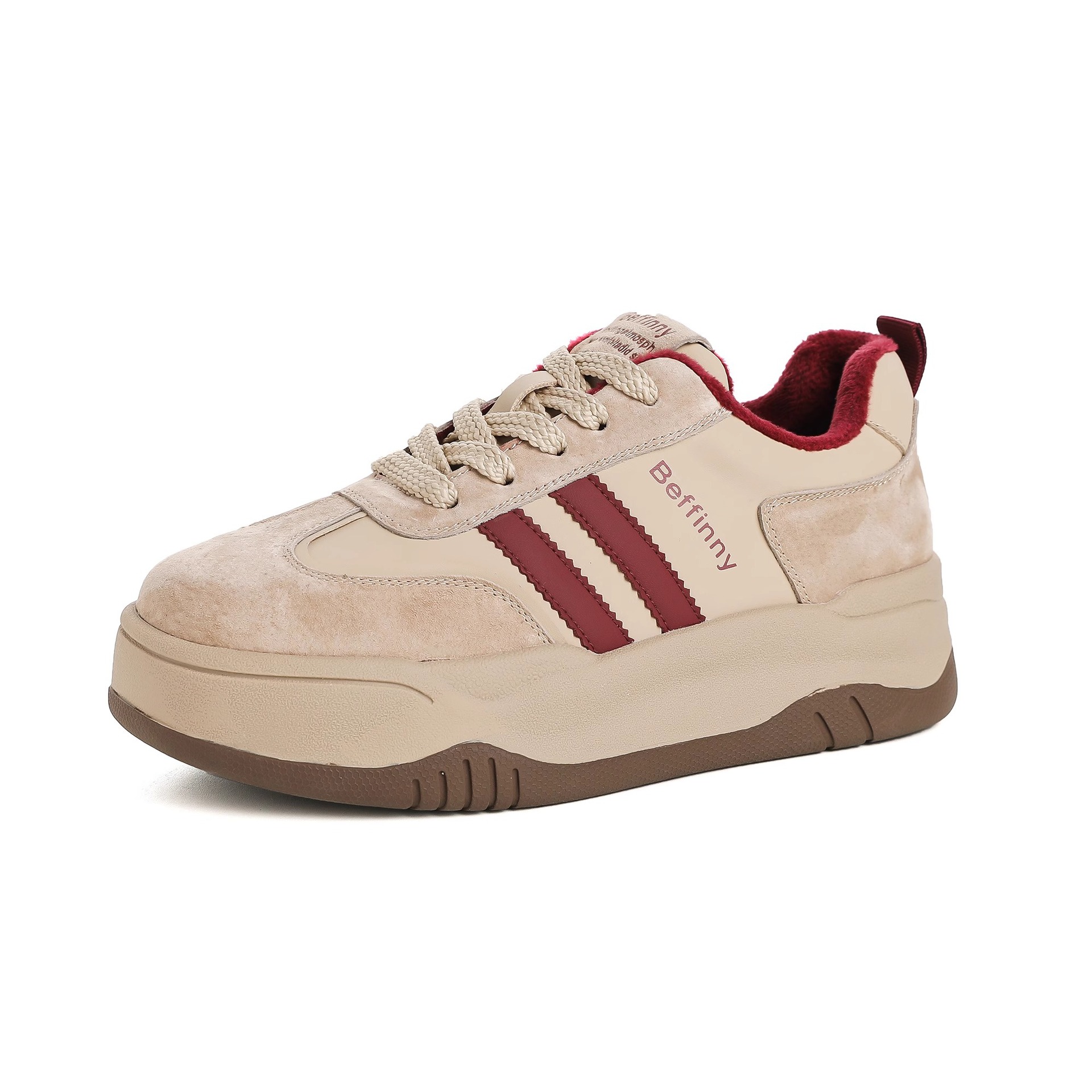 Tavola antiscivolo 2023 inverno nuovo pan di spagna con suola spessa versatile scarpe da donna sportive e per il tempo libero con lacci_voghion.com