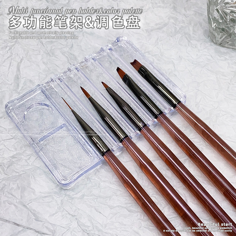 Nail art multi-function pen holder painted drill palette acrylic phototherapy pen base holder nail tool