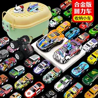 Трансграничная детская Автомобильная игрушка из сплава с откатом, мультфильм, граффити, Модель гоночного автомобиля, мини-ударопрочный игрушечный автомобиль