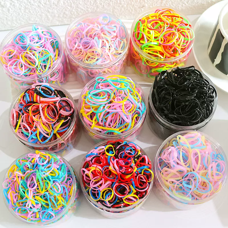 罐装一次性儿童胶圈扎头发橡皮筋女宝宝不伤发弹性好小号发圈头饰