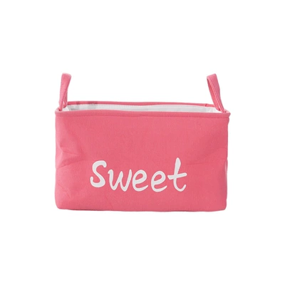 Car Trunk Storage Box Storage Box Cartoon Car Storage Box Large Capacity Car Storage Basket with Handle (Car storage bag/box) - simple-storage-basket-with-pink-letters