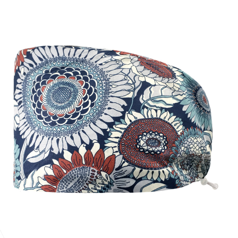 Pareja de dibujos animados lindo impreso puro algodón oral belleza médico tapa de trabajo tapa quirúrgica tapa de la enfermera de la sala de operaciones femenina