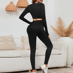 Cross-border new sports and fitness wear Amazon autumn and winter seamless yoga wear cross-border quick-drying long-sleeved yoga set
