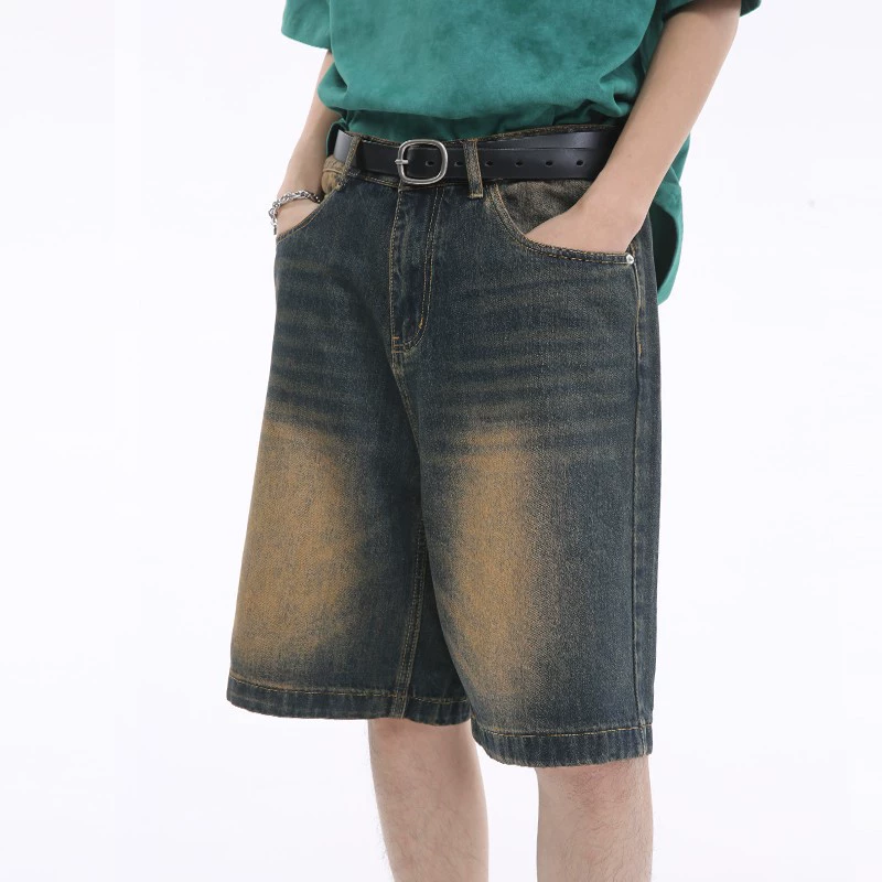 Men's denim shorts Cross-border summer distressed men's trendy and versatile casual denim shorts