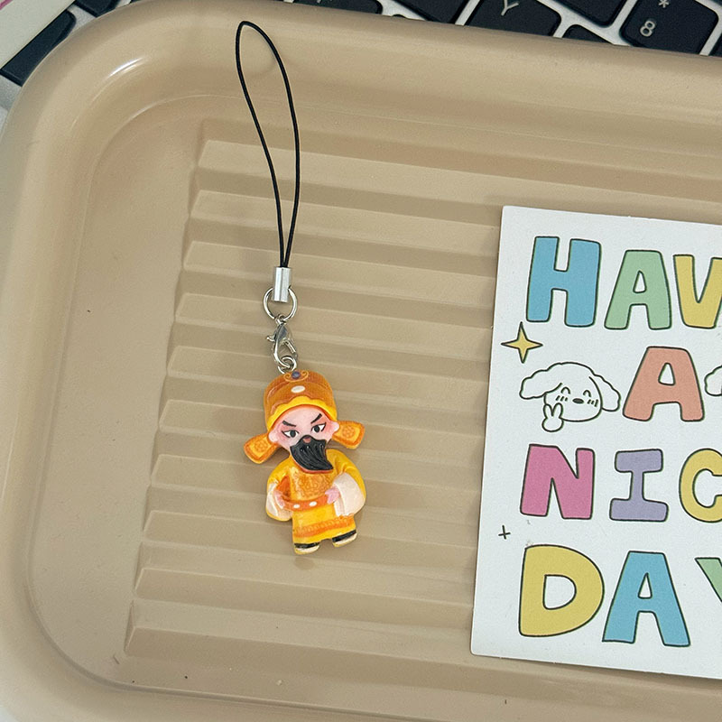 Llavero con personajes de ópera china, estilo nacional creativo, colorido, ideal como obsequio o cuerda decorativa para teléfono móvil