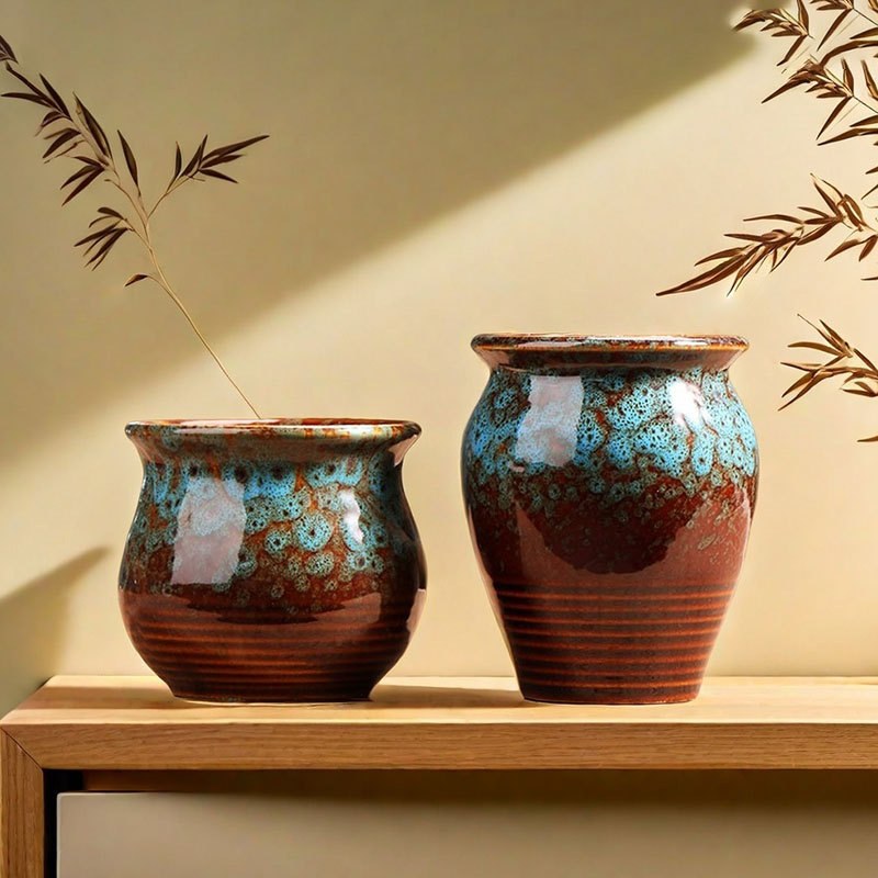 Blue Beauty suculentas maceta venta directa de fábrica de plantas de carne doméstica cerámica cerámica especial arcilla pequeña liquidación al por mayor