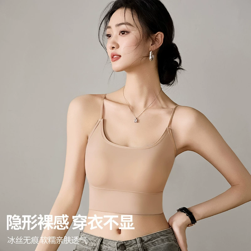 Summer silk tank top, underwear as outerwear, increased thickness