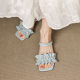 Fairy Two Wear Series ~ 2025 Summer New Jummy Crystal with Thick 4cm Holiday Slippers Pearl Sandals
