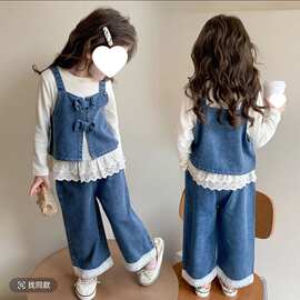 女童套装秋款2026新款小女孩春秋季衣服儿童巨好看洋气时髦三件套
