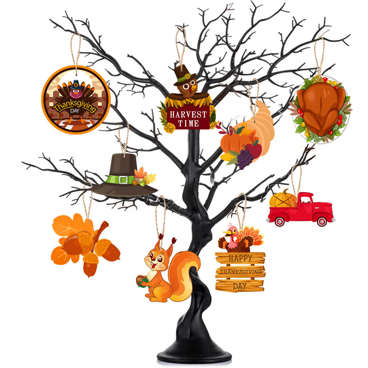 Thanksgiving Deko Kürbis Truthahn Seil Anhänger Herbst Wohndeko Anhänger_voghion.com